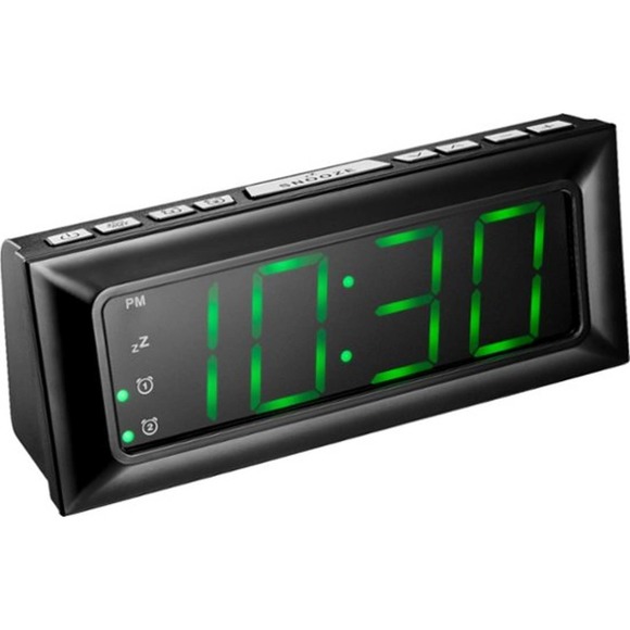 Best Buy essentials™ - BE-CLOPP3 Digital AM / FM Dual Alarm Clock - Black - Picture 3 of 3
